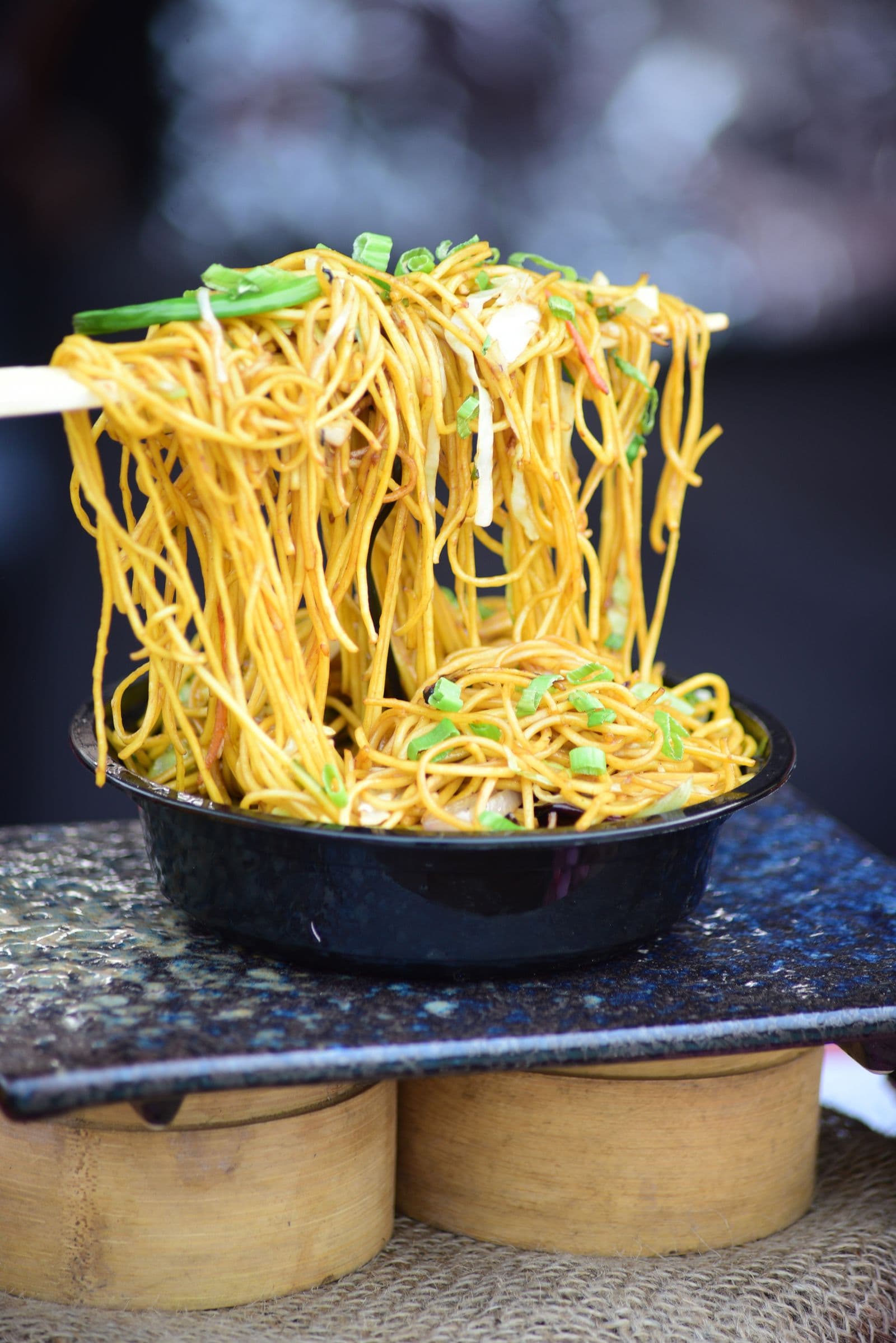 Freshly served noodles